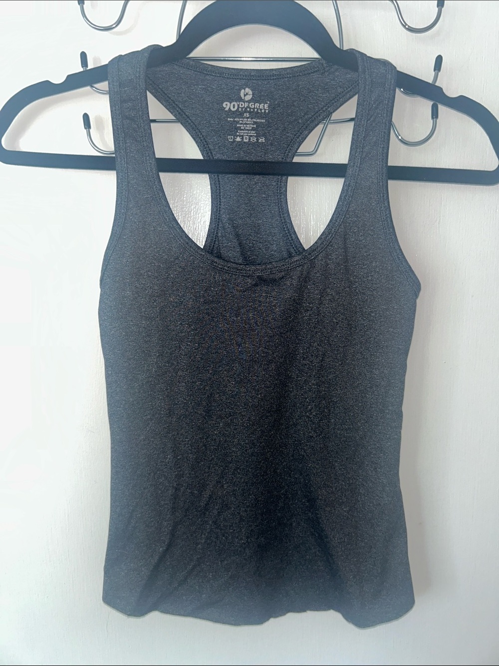 90 Degree By Reflex Women's Charcoal Racerback Tank Top XS